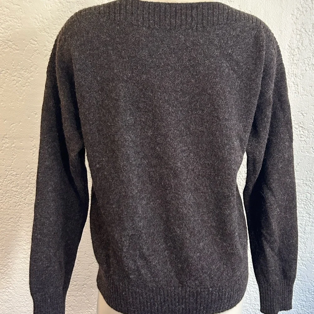 INCALPACA TPX Women's 100% baby Alpaca brown boxy Sweater Sz XS(oversized)